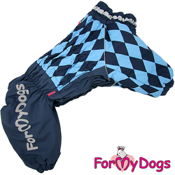 ForMyDogs Комбинезон для собак синий для мальчиков, размер С2, С3