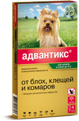 Bayer Адвантикс 40С капли от блох и клещей для собак до 4 кг