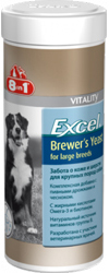8 in 1 Excel Brewers Yeast Mega. Витамины для крупных собак с пивными дрожжами 80 таб.
