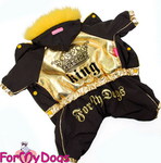 ForMyDogs Комбинезон зимний на подкладке из мягкого меха, цвет коричневый/золото, модель для мальчиков, размер 8