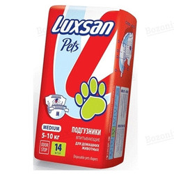Luxsan Подгузники для домашних животных Medium 5-10кг 14шт