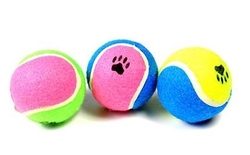 Beeztees Игрушка для собак &quot;Мячик теннисный с отпечатками лап&quot;, разноцветный