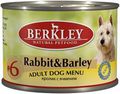 Berkley(Беркли) Консервы для собак №6 Кролик с ячменем 200г
