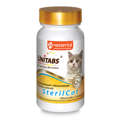 Unitabs Витамины SterilCat с Q10 для кастрированных котов и стерилизованных кошек кошек 120 таб.