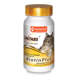 Unitabs Витамины BiotinPlus для кошек, 120 таб