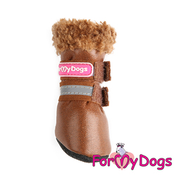 ForMyDogs Ботиночки зимние для собак коричневые, размер №1