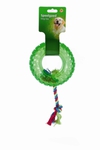 Beeztees Игрушка для собак "Покрышка на веревке" зеленая, TPR 15см