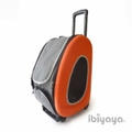 IBBI Сумка-тележка складная 3 в 1(сумка, рюкзак, тележка) оранжевая