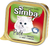 MONGE Simba Cat консервы для кошек паштет мясо 100 г
