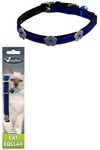 Papillon     10/28,  (Reflective velvet cat collar 10 mm x 28 cm, colour blue) 270102