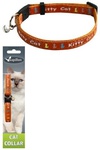 Papillon    "" 10-21-33,  (Adjustable cat collar, 10 mm x 21 - 33 cm, Kitty cat, colour orange) 270111