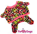 ForMyDogs Костюм для собак "Леопард" розовый из мягкого трикотажа, размер №8, №12