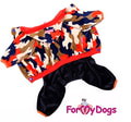 ForMyDogs Костюм для собак "Милитари" из серии "Luxury" велюровый с капюшоном, размер 12