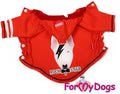 ForMyDogs Толстовка для собак "Бультерьер" красная из трикотажа с капюшоном, размер 8, 10