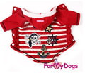 ForMyDogs Толстовка для собак "Пират" красная из трикотажа с капюшоном, размер 10