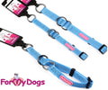 ForMyDogs Ошейник-удавка для собак, размер М (2,0см х 26-38см), цвет голубой