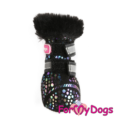 ForMyDogs Ботиночки зимние для собак черные/мультиколор, размер №0