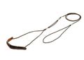 V.I.Pet Ринговка круглая нейлон с кольцом, с кожаным расширителем 2,5/17мм, темно коричневая