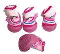 Al1 Ботиночки-носочки для собак на резиновой подошве, розовый, №4